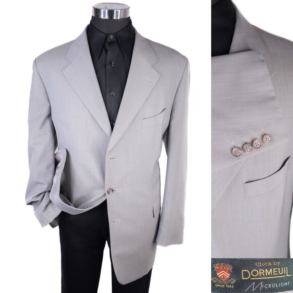 Dormeuil Other - Dormeuil Men's Size 48 Three Button Gray Sport Coat Jacket Blazer Wool Dual-Vent